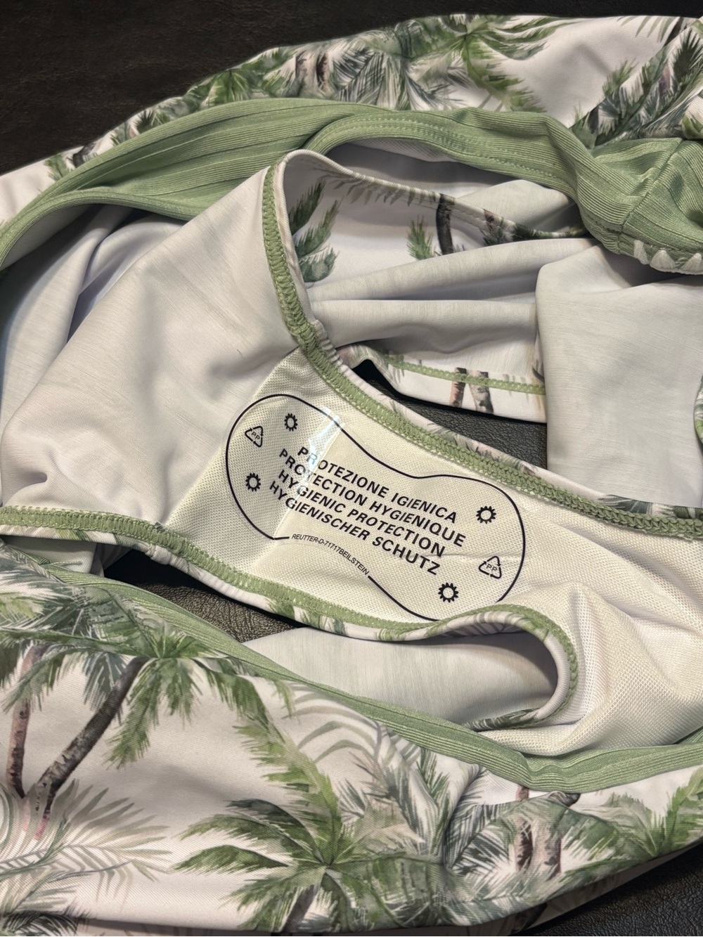 Modlily Wrap Mid Waisted Tropical Plants Print Sage Green Tankini Set size L NWT - Picture 9 of 16